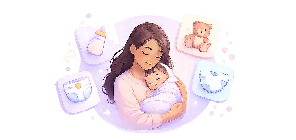 Mother holding baby
